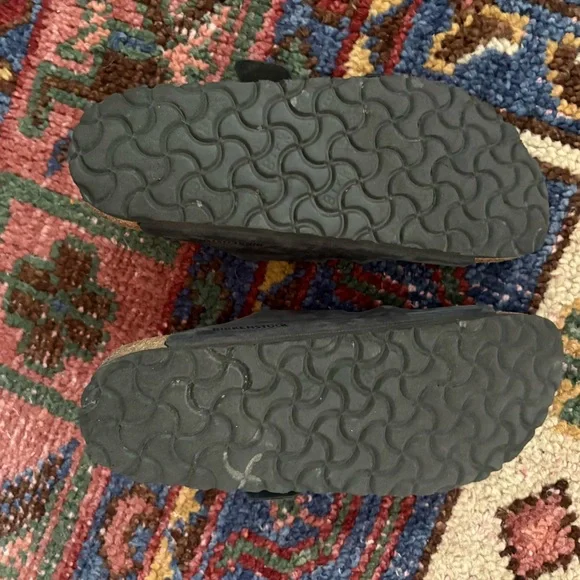 Birkenstock Black Sandals with Gold Buckles - Picture 2 of 3